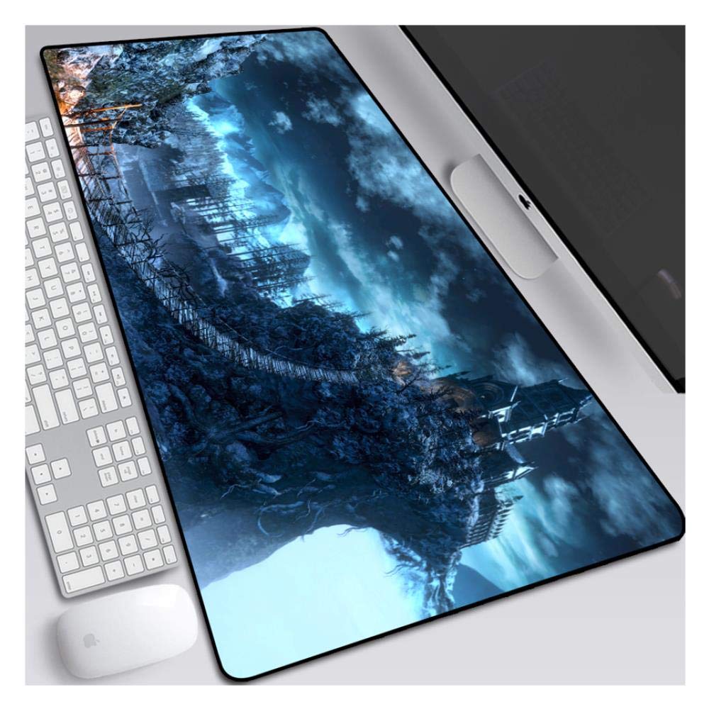 Mauspad Dark Souls Bloodborne 900X400mm Mauspad, Speed ​​Gaming Mousepad, Erweitertes XXL großes Mousemat mit 3mm starker Basis, für Notebooks, PC, T