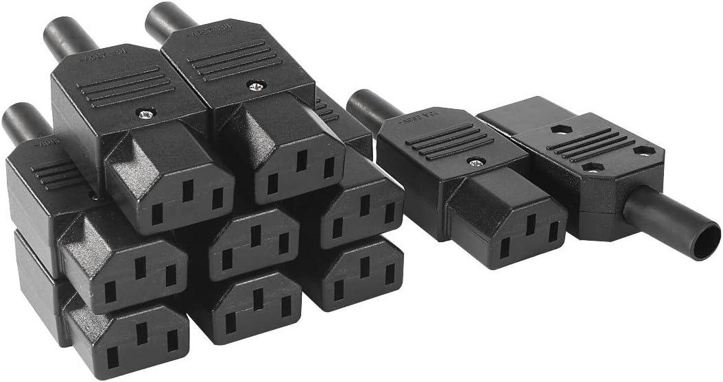 uxcell DKURVE 10Pcs AC 250V 10A Female 3 Terminals IEC320 C13 Power Adapter Connector