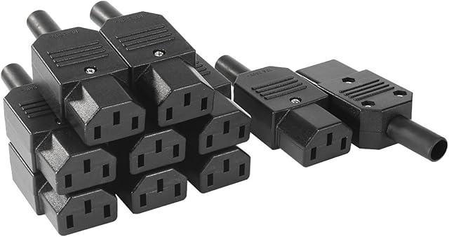 Sourcingmap 10Pcs AC250V 10A IEC320 C13 Female 3 Terminals Power Adapter Connector