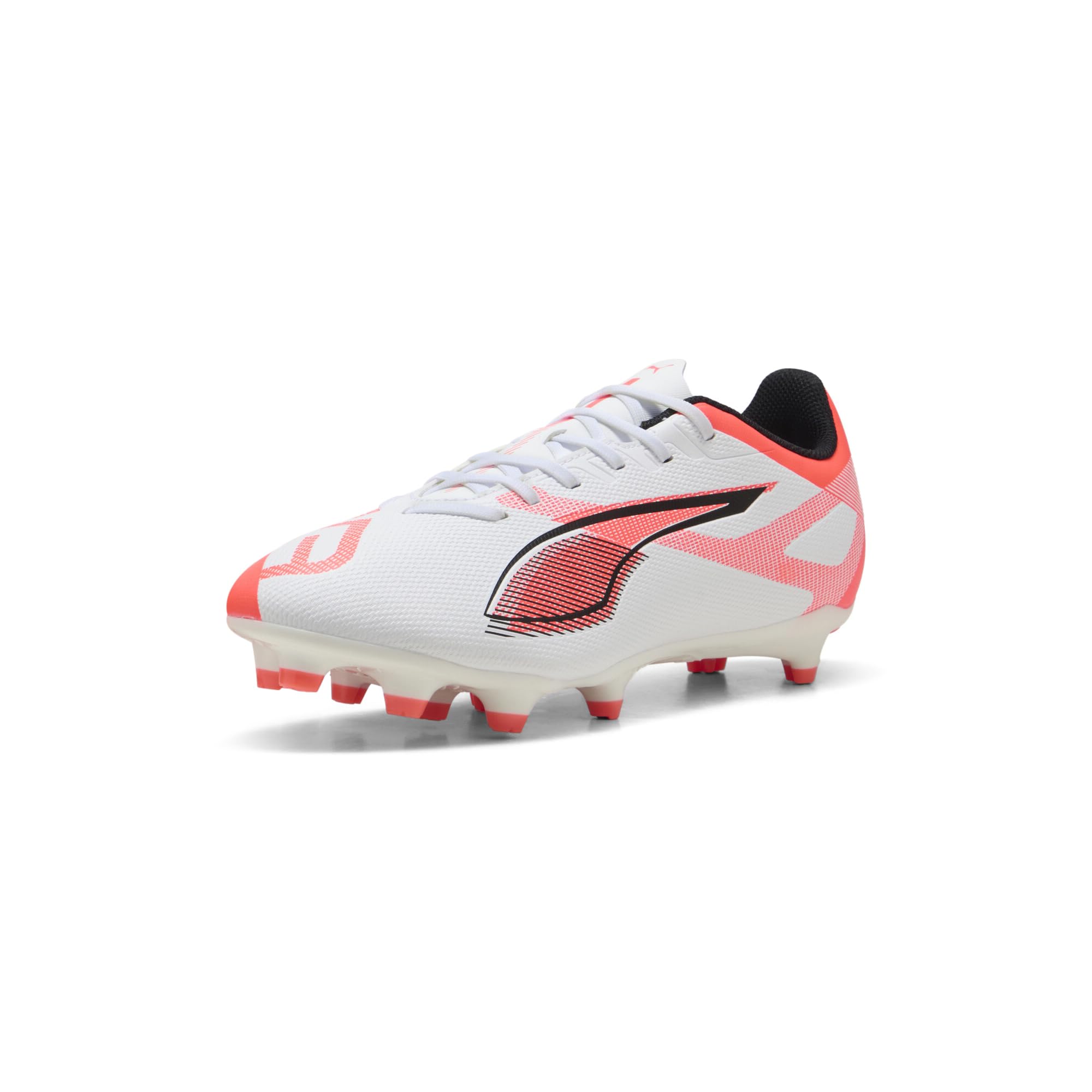 PUMA Men's Ultra 5 Play Firm, Artificial Ground Soccer Cleats, White-Black-Glowing Red, 10