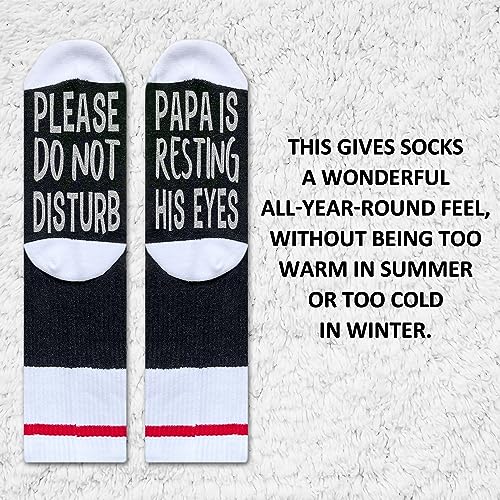 Image of Please Do Not Disturb Papa is Resting His Eyes Socks, Gift for Best Dad, Novelty Gift for Thanksgiving Christmas Birthday Father's Day, 1 Pair-10
