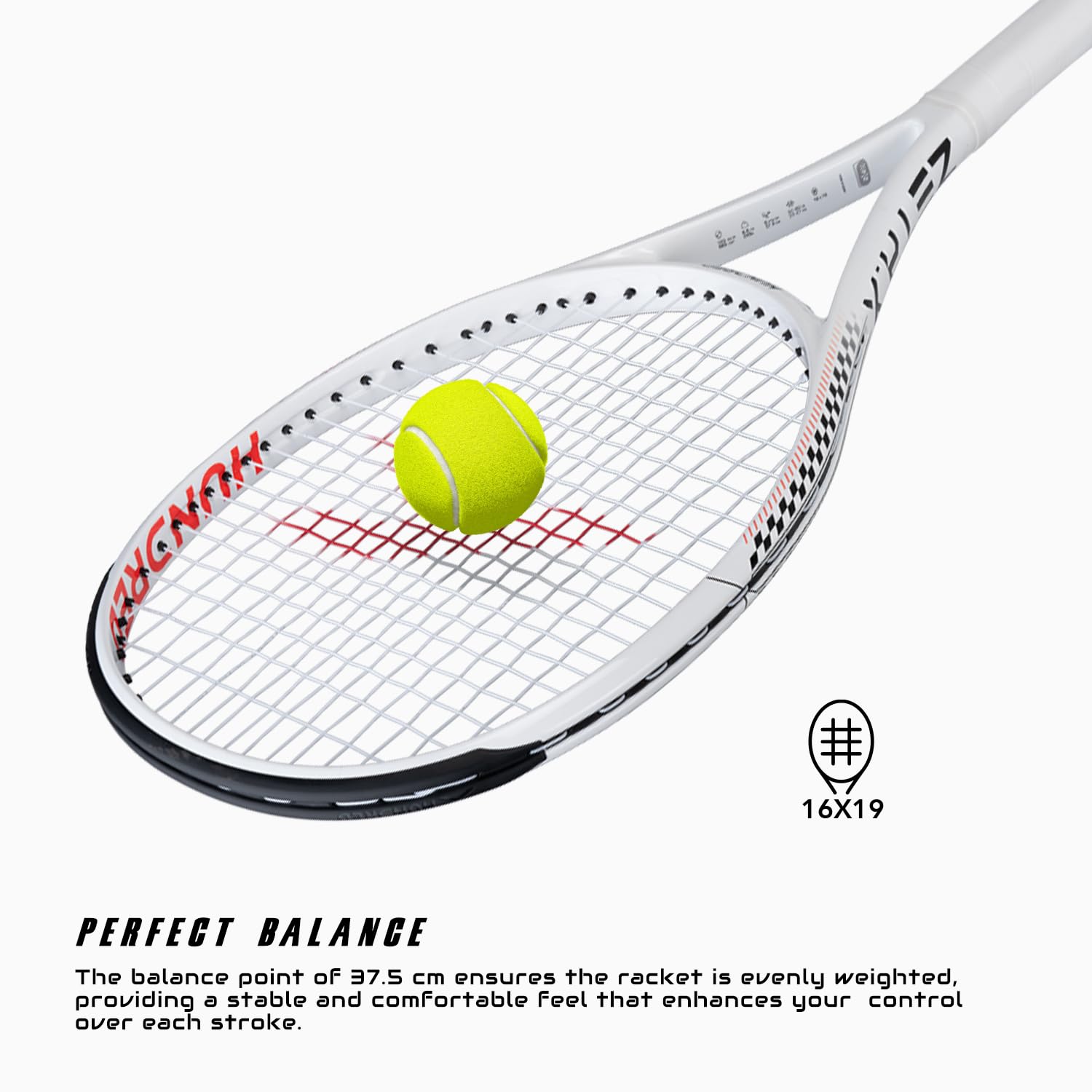 HUNDRED Zeta X Strung Tennis Racket with Full Cover | 9 Points Head Heavy