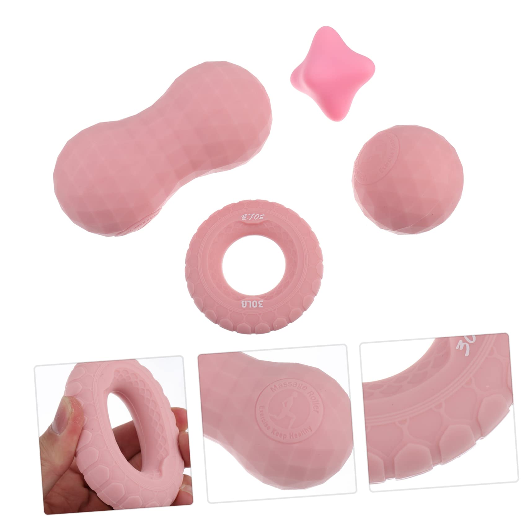 FRCOLOR 4piezas Balones de Masaje para Yoga Relajación Muscular Palma y Planta de Pies Color Rosa Accesorios de Masaje para Adultos