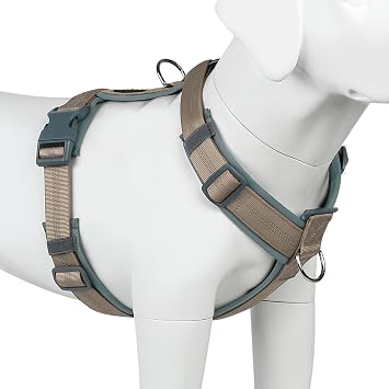 Plutus Pet No Pull Dog Harness, Adjustable Nylon Harness with Soft Padding | Reflective with Front Clip, Heavy Duty for Training and Walking, for Small Medium Large Dogs, Beige, XS