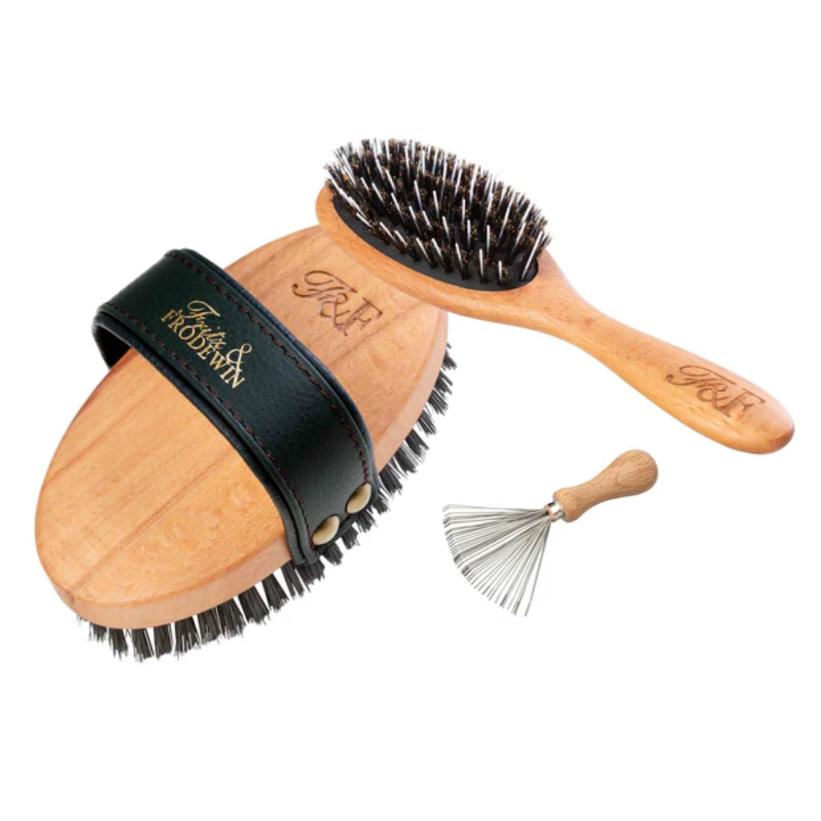 Fritz & Frodewin Hundebürsten-Set "Mix" | Premium Hundehaarbürsten für langhaarige Hunde | Für die tägliche Pflege | FSC zertifiziertes Holz | Gratis Bürstenreiniger | 100% Made in Germany