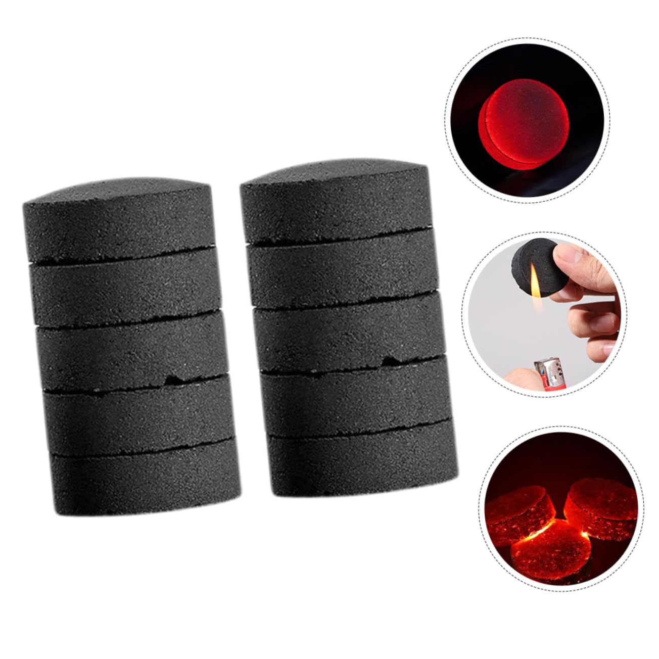BESTonZON 5 Set Carbonella per Barbecue Carbonella Naturale per Strumento per Accendere E Riscaldare Casa 10 Pezzi * 5