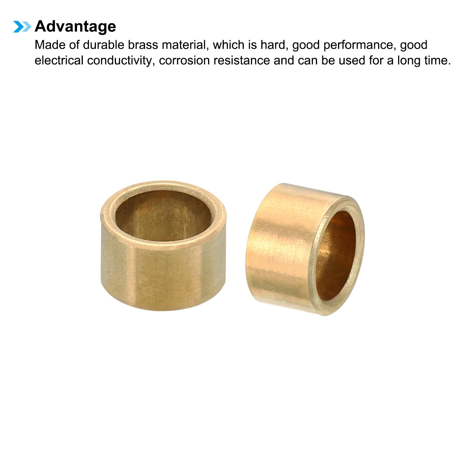 PATIKIL M6 Brass Spacers, 5 Pcs Metal Spacer Brass 6mm ID x 8mm OD x 5mm L Brass Spacers Screw Standoff for 1/4inch or M6 Screw Bolts - Image 4