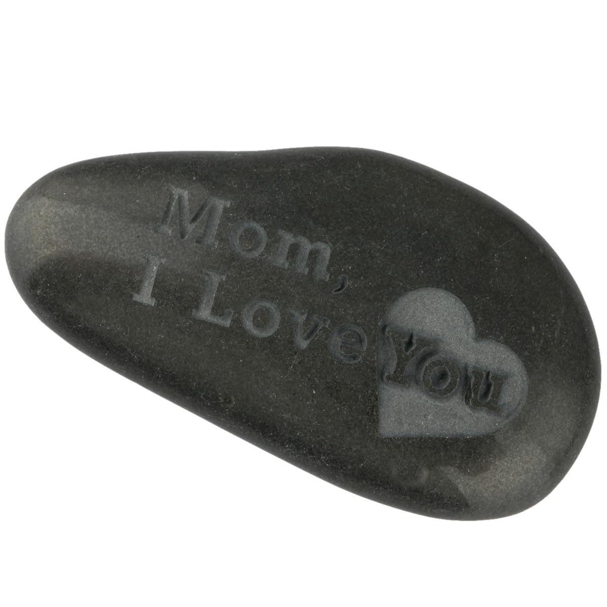 mookaitedecor 2pcs Small Natural Black Stone with Words ‘Mom I Love You’ Pocket Stone for Grief Small Memorial Ornaments Stone Engraved Stones for Grave Love Message for Mum Condolence Sympathy Gift - Image 4