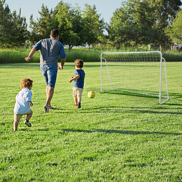 Backyard Soccer Goal Portable Soccer Net and Steel Frame Weatherproof Soccer Goals Practice Training Goals,Quick Set-up, High-Strength Netting, Portable Weatherproof Soccer Goals for Backyard