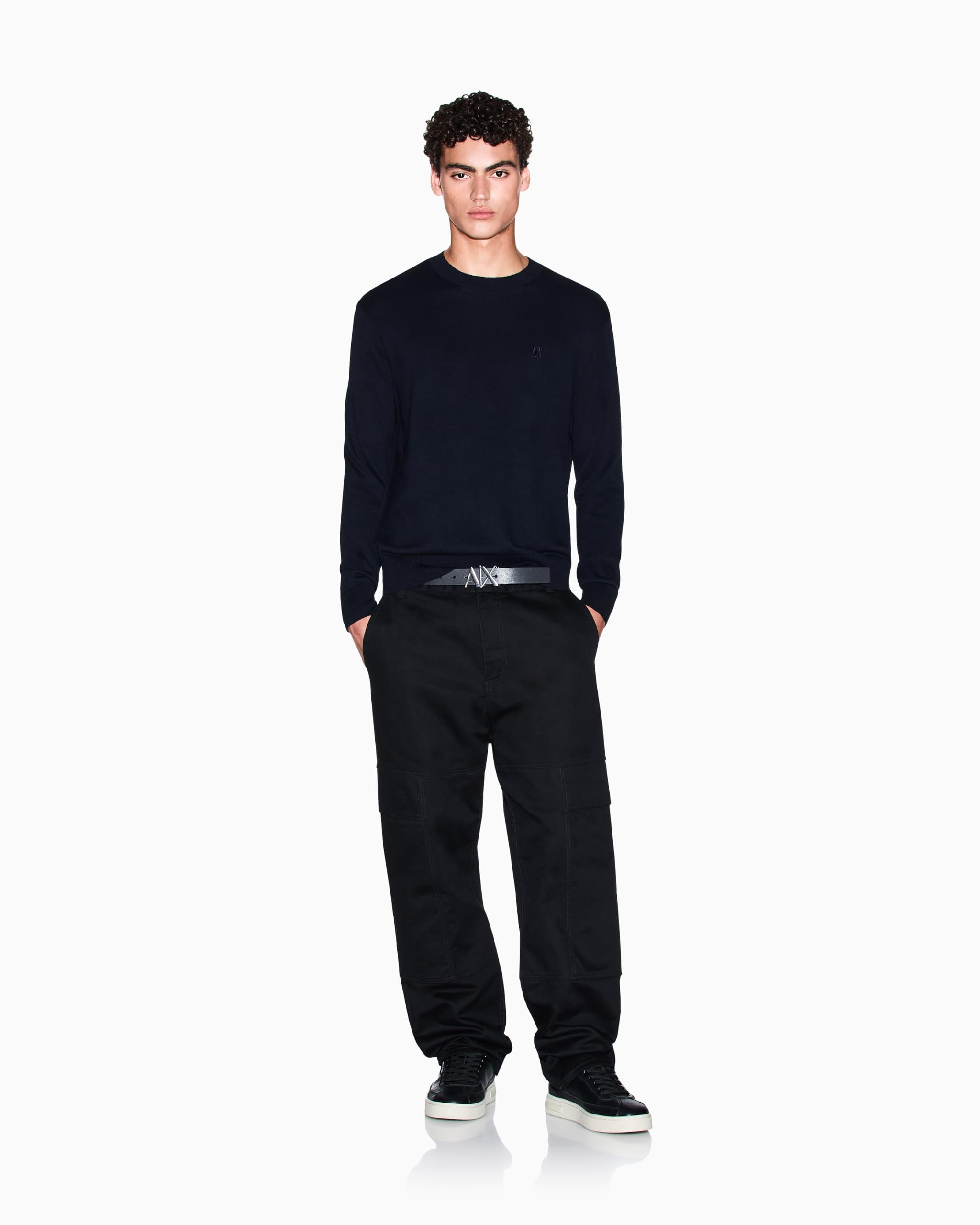 Armani Exchange Icon Project, Embroidered Logo Pullover Uomo (Pacco da 1)