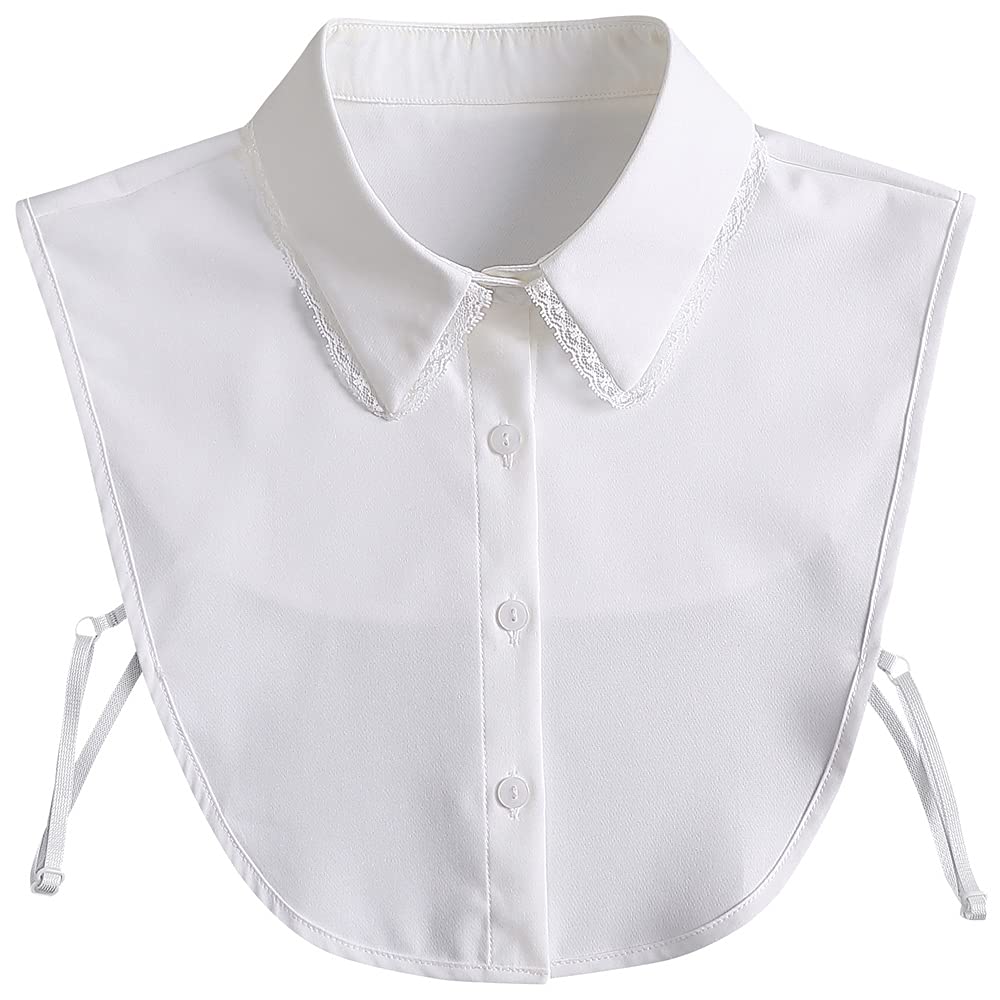 Loudsung Women's Design-B False Collar Detachable Blouse Fake Collar Half Shirt Ruffled Lace Top Elegant For Girls