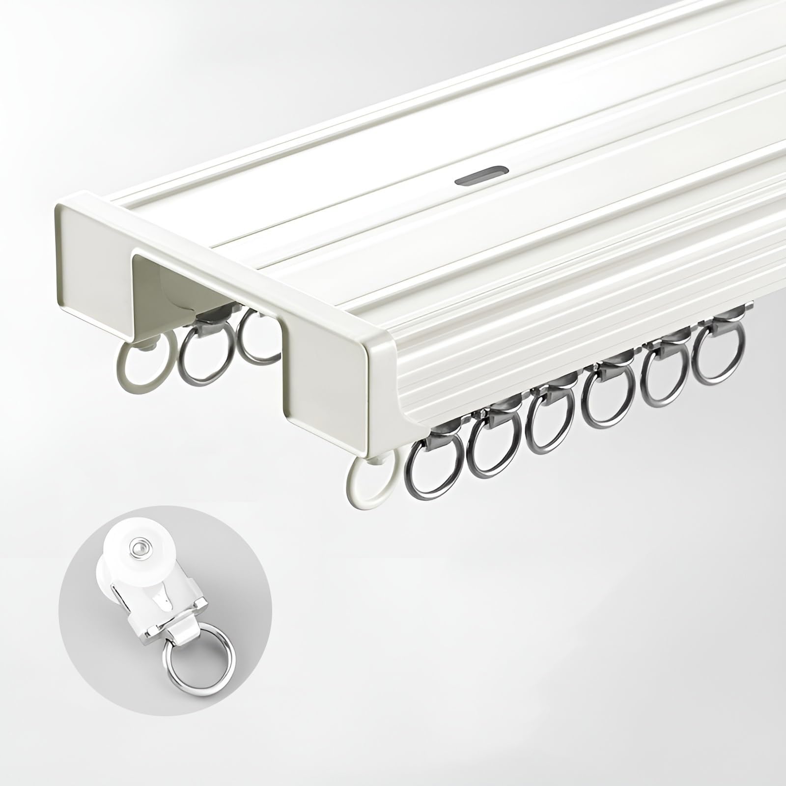 Montage au plafond de ce rail de rideau double pour diviser une pièce 4,7m