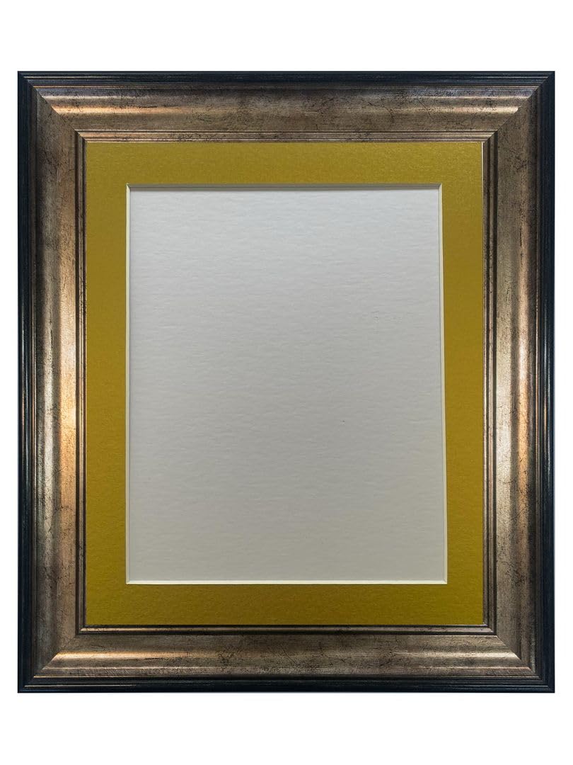 Frames By Post Gold Mount Scandi Black & Gold Picture Photo Frame With A1 Image Size A2