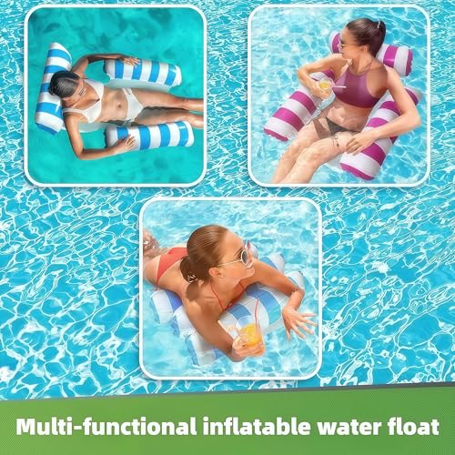 Image of 3 Pack 300 LB Pool Floats,Inflatable Pool Float Chair for Adults Swim Floating Party Vacation Fun and Rest
