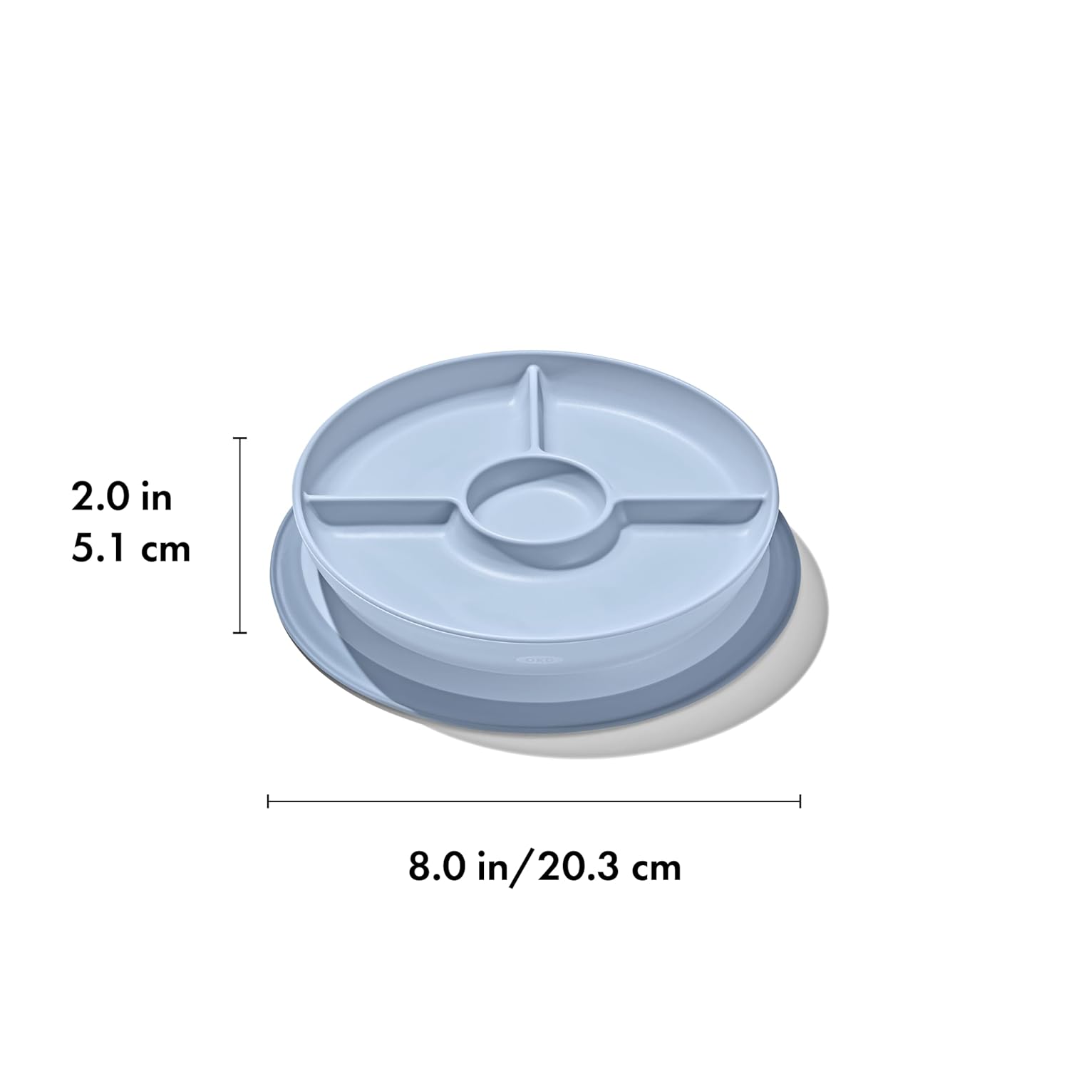 OXO Tot Stick and Stay Suction Divided Plate - Dusk (Pack of 3)