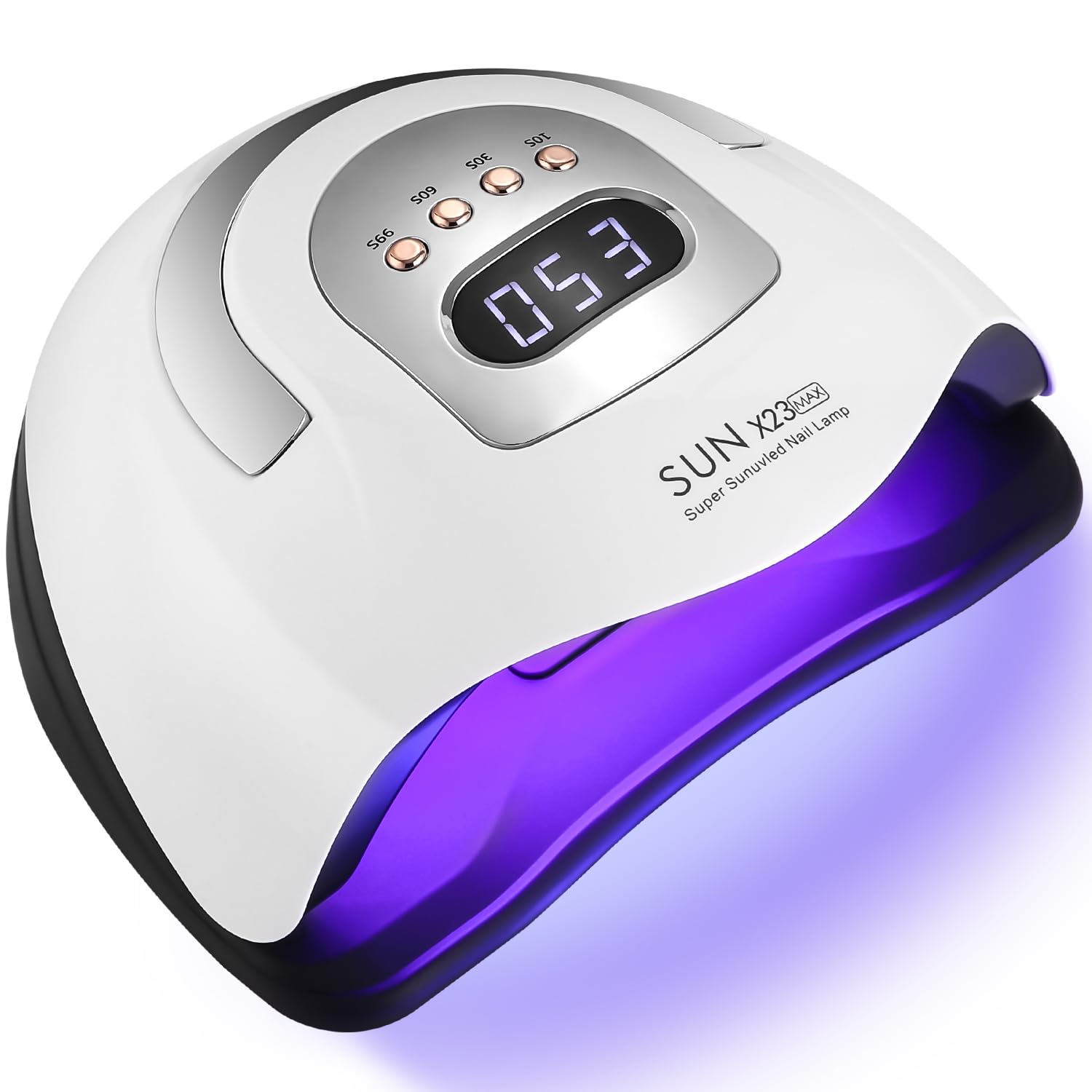 Zawaer Lámpara de UV LED Uñas Profesional, 380W Rápido Uñas Secador, 81pcs perlas de Lámparas con Sensor Automático, Pantalla LCD para Manicura/Pedicure Nail Art en el Hogar y el Salón