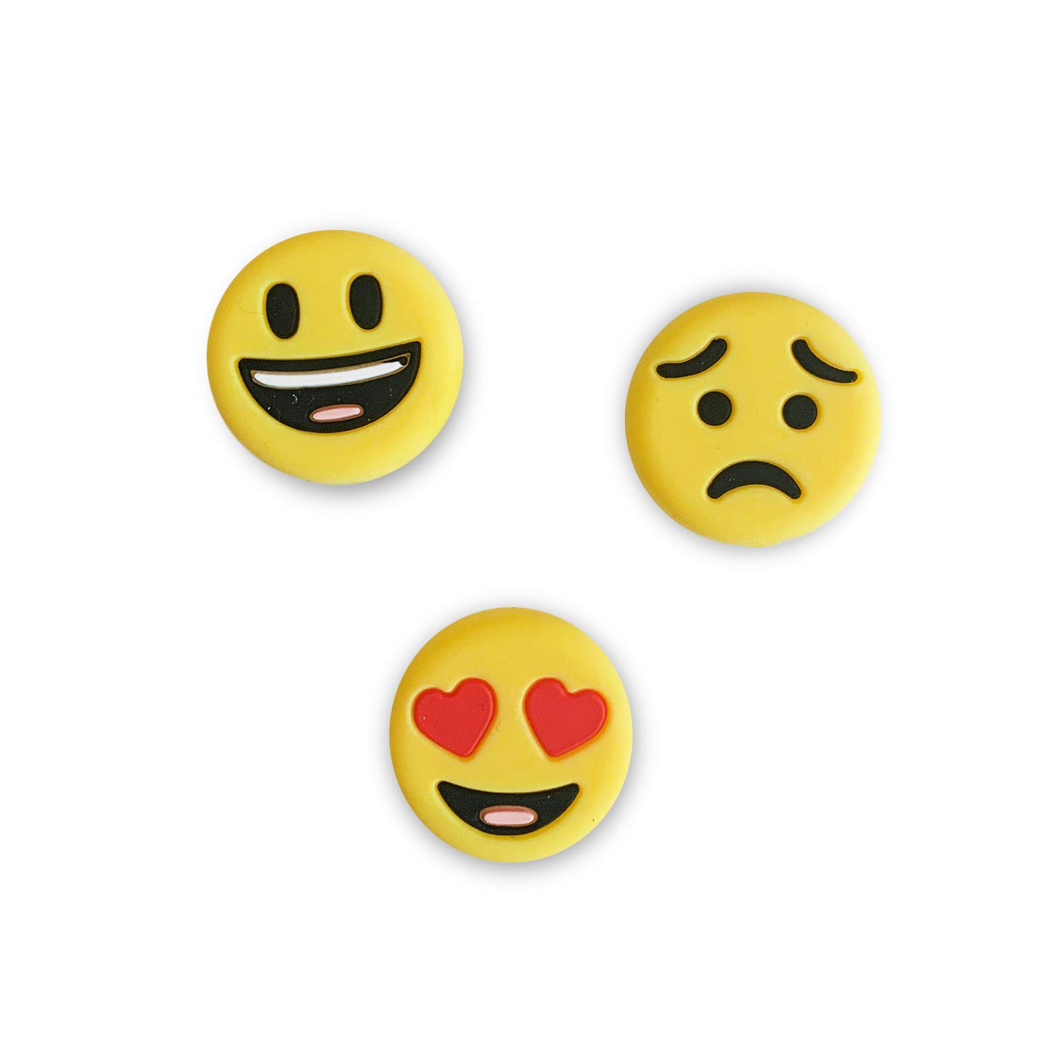 TT Sports Emoji Tennis Dampeners Set of 3 and 6 in Different Types - Vibration Damper in Emoji Design - Funny Tennis Mute (Pack of 3 Soft)