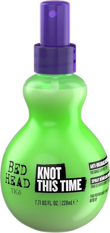 Bed Head by TIGI Knot This Time Anti-Breakage Detangling Spray, 80% Less Breakage, UV & Humidity Protection, Hydrating Frizz-Control Leave-In for Natural Curls, 7.71 fl oz