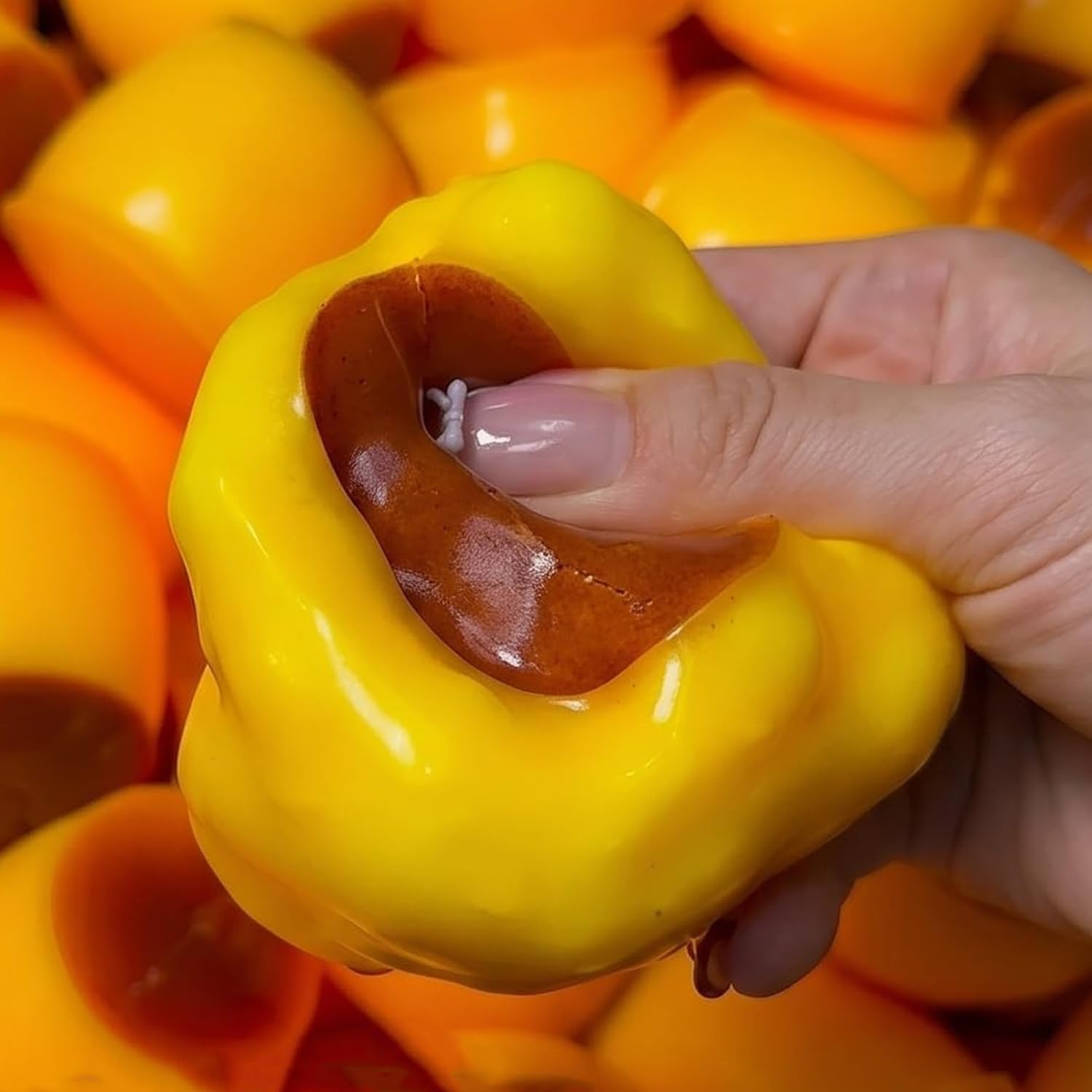 Crunchy Squishy Stress Ball Caramel Pudding Style | Slow Rising Sensory Squeeze Toy Crunchy Bead Filled ASMR Anxiety Relief Relax for Stress Relief Stretchy Desk Toy