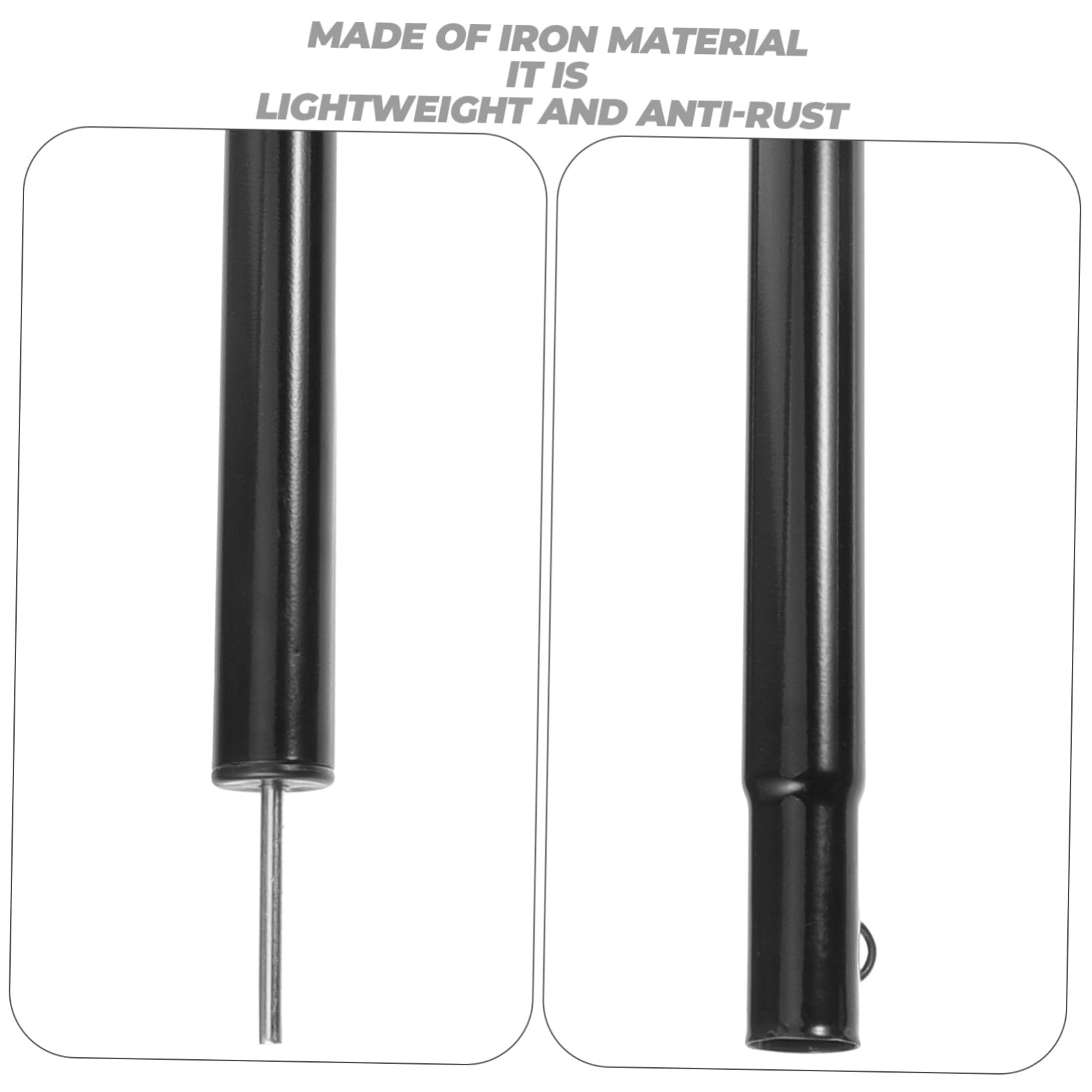 Lot de 4 Poteaux de Tente en Fer Noir, Kit de Support pour Toile de Tente, Design Épais, Facile à Ranger, pour Montage D’abris et Stabilité Accrue