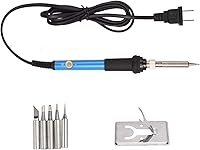 TXINLEI 60W Adjustable Temperature Soldering Iron Kit - 110V Electronics Welding Tool with 5 Tips & Stand