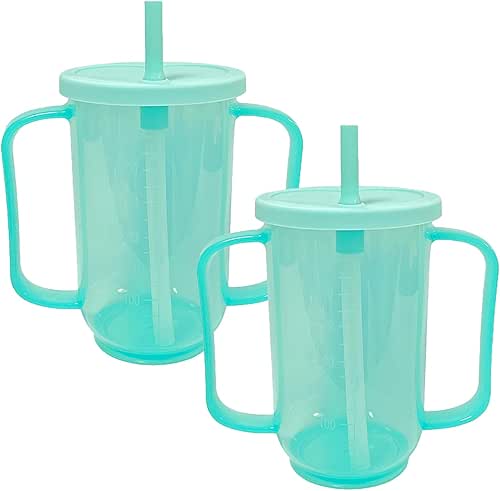 2 Pack Adult Sippy Cups for Elderly 12oz No Spill