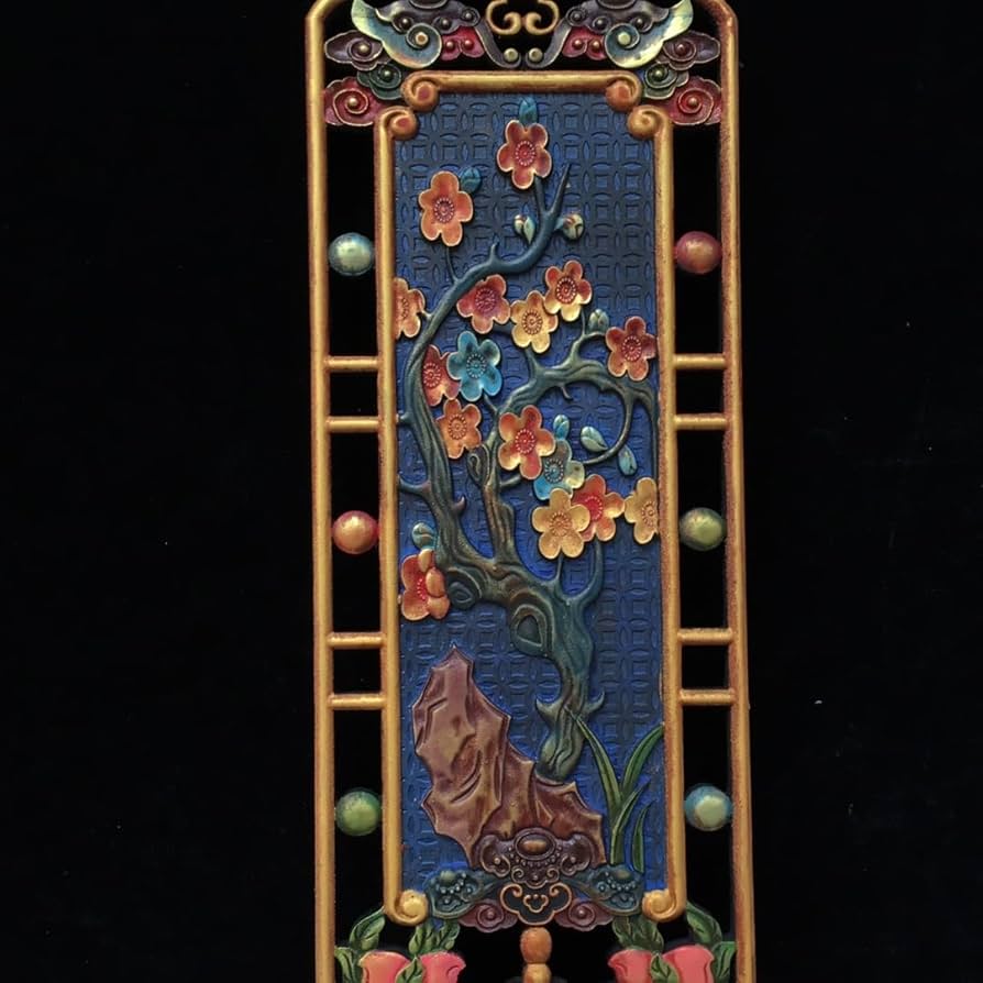 ⭐珍物！ 中国清時代 墨置台 文房四宝 古玩 古美術 書道具 骨董品 レア物 Amazon.co.jp: 珍蔵 中国 清代 大漆彩繪 木胎漆器 梅蘭竹菊 屏風