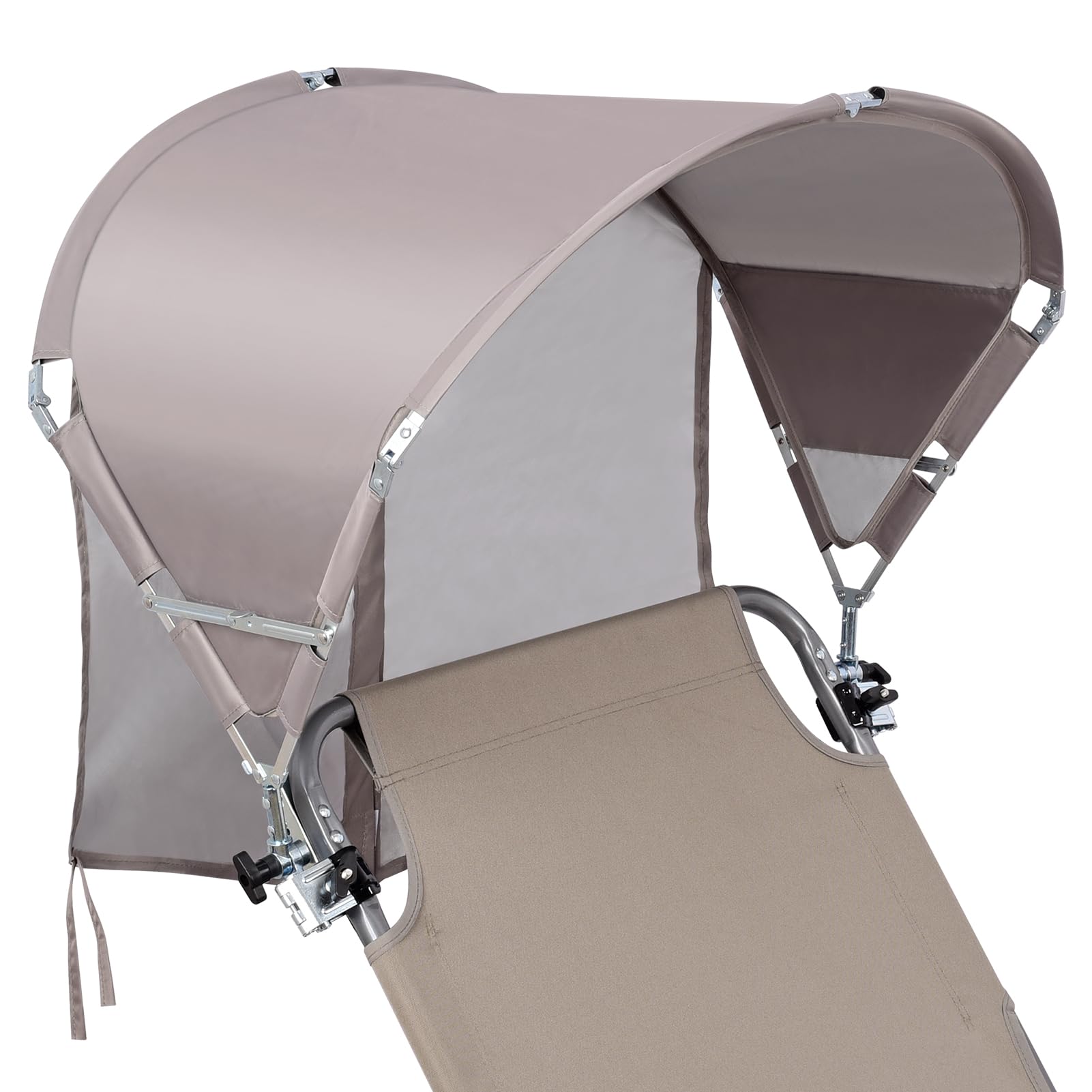Universal Chair Umbrella Canopy, UPF 50+ Chair Sun Shade Attachment with Adjustable Clamp Fits Most Brands’ Beach, Camping, Lawn, Wheelchair, Tanning,