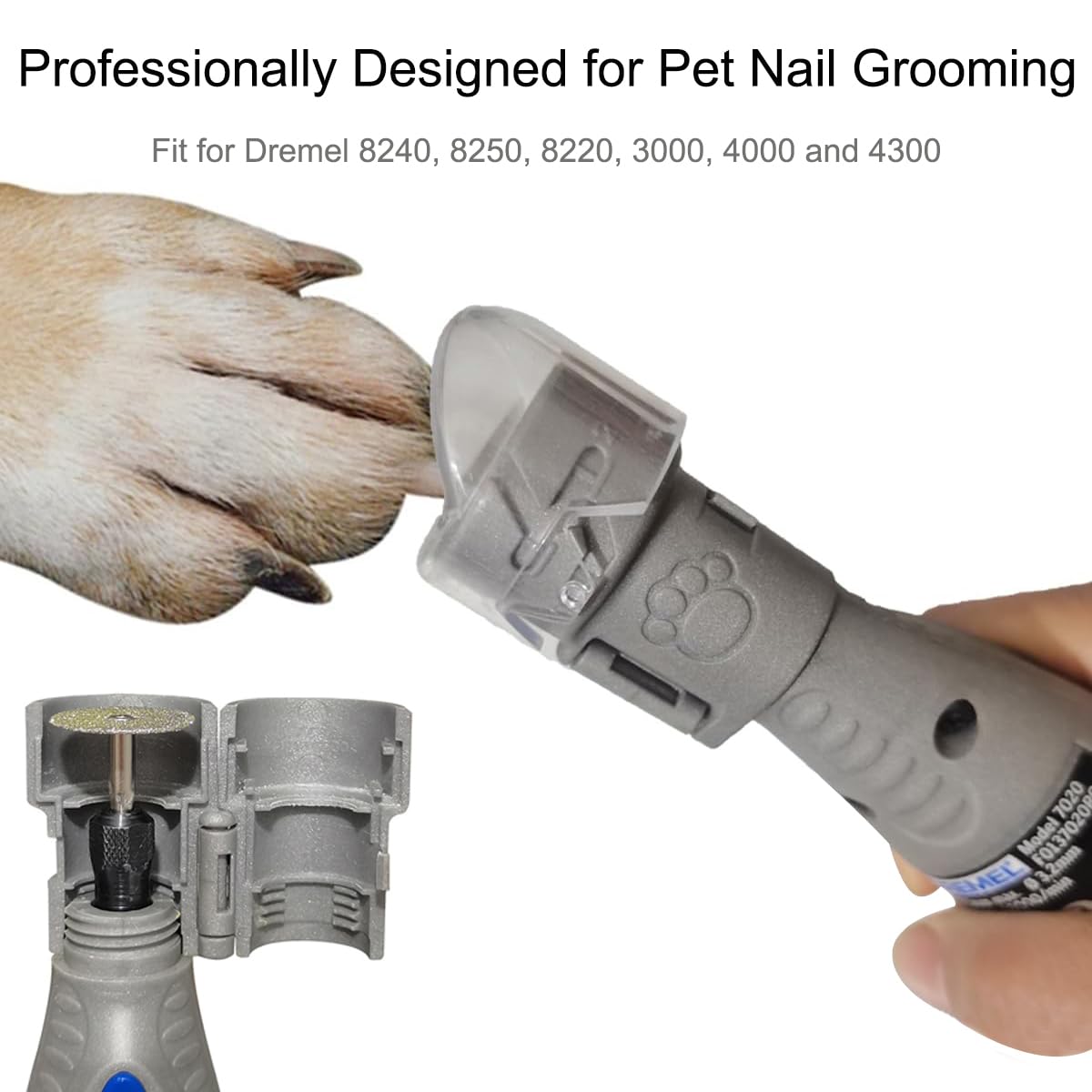 Oxcearly for Dremel 7760-PGK Pet Nail Grooming Sanding Discs - Professionally Designed for Pet Nail Grooming - Fit for Dremel 8240, 8250, 8220, 3000, 4000 and 4300 Paws Grooming, 3pcs