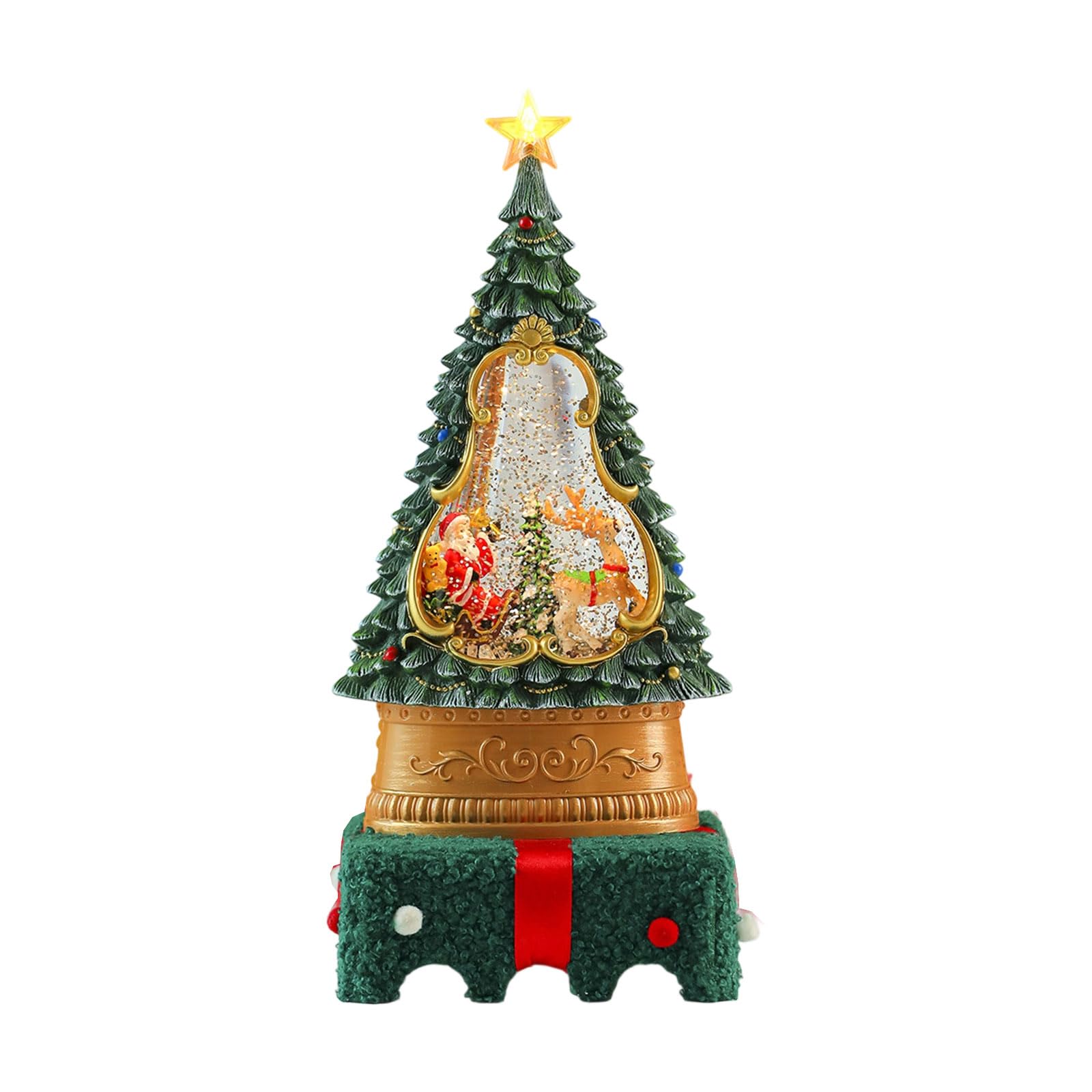Buxuaaaa Globes Light Up Musical Centerpieces with Realistic Snowfalls Motion for Holiday Tabletop Display Ornament LED Musical Snow Decoration Dynamic Snowfall Party Decoration
