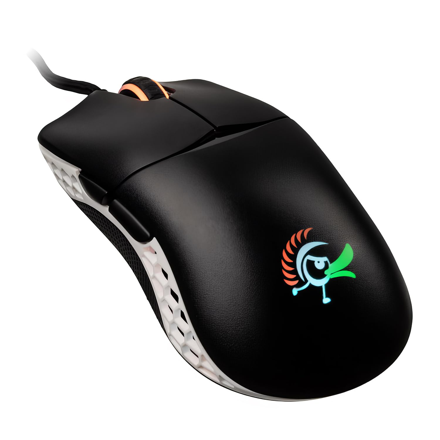 Ducky Feather Lightweight Gaming Mouse 3389 Sensor - (Black & White - 60M Switches)