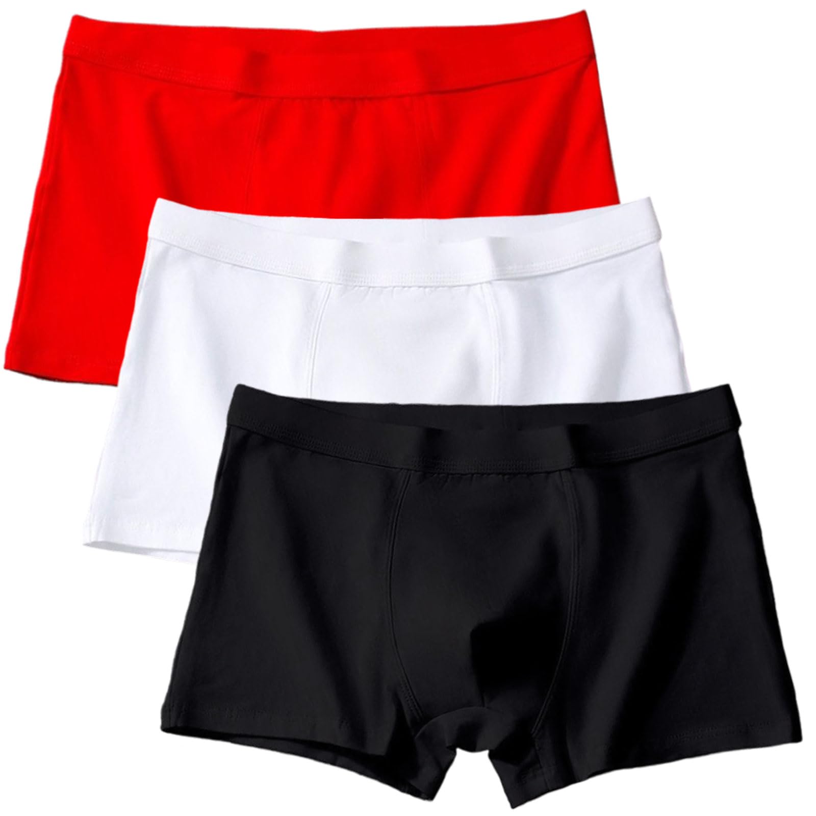 Men Cotton Underwear Stretch Trunks Low Rise Panties With Pouch (3 Set)