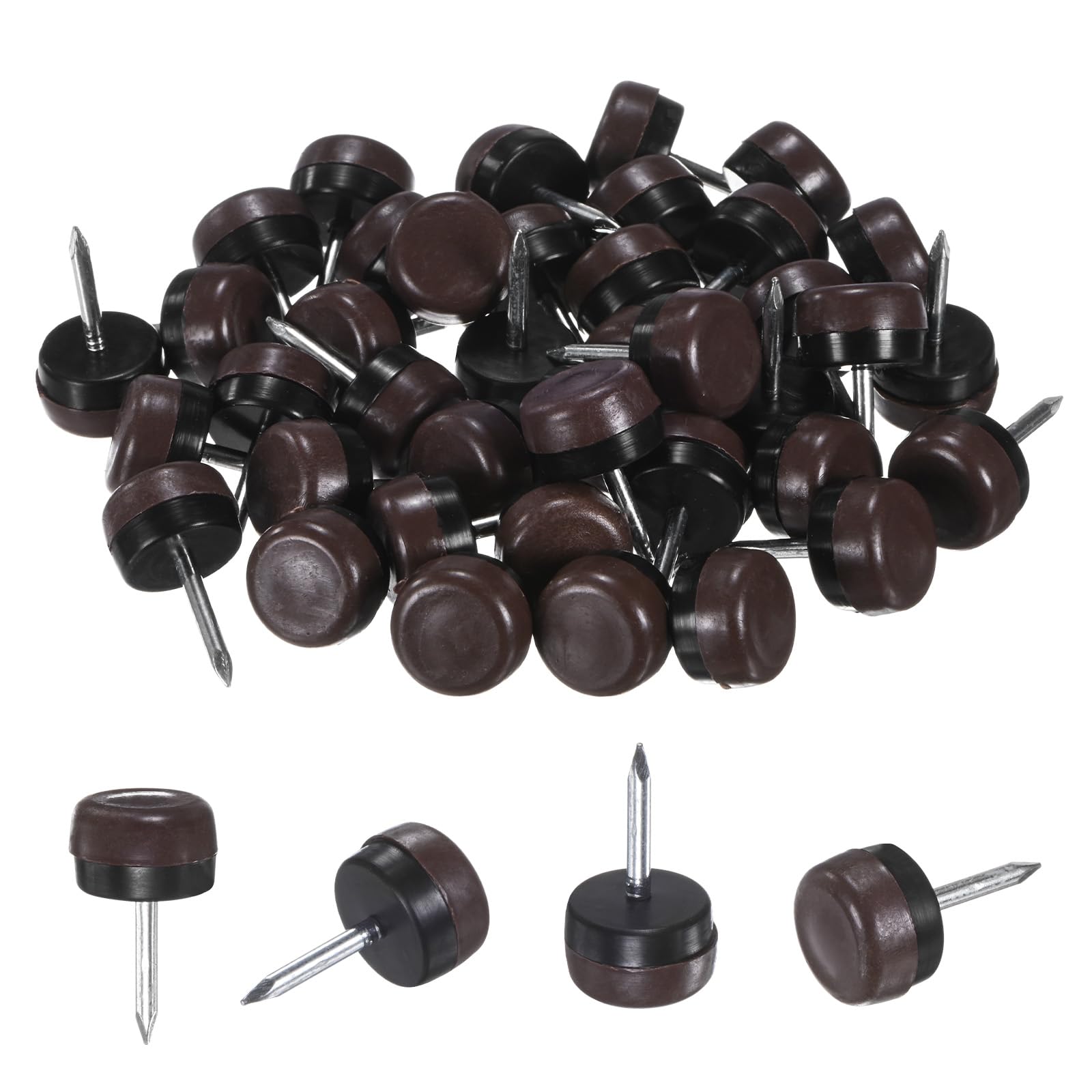 M METERXITY 40-Pack Furniture Sliders, 0.6" Nail-on Chair Leg Protectors for Hardwood Floors/Table/Chair/Wooden Floors