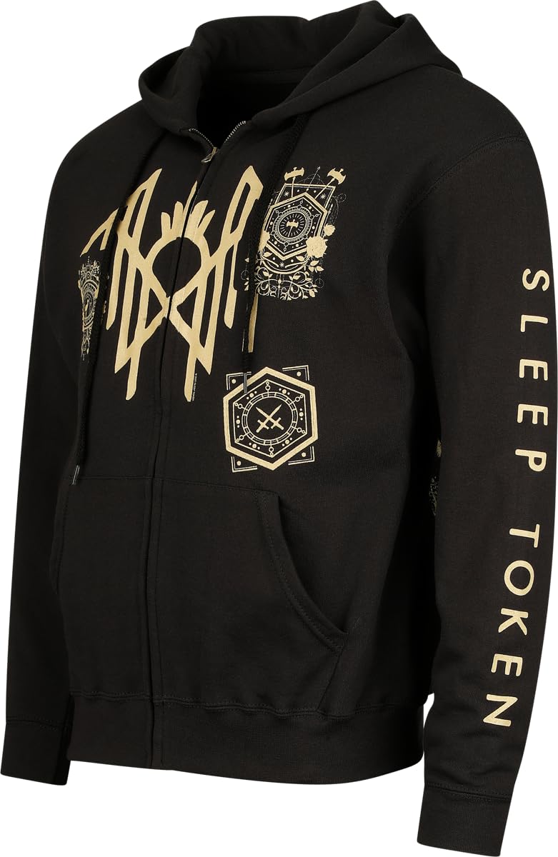 Sleep Token Patch Zip Hoodie Männer Kapuzenjacke schwarz