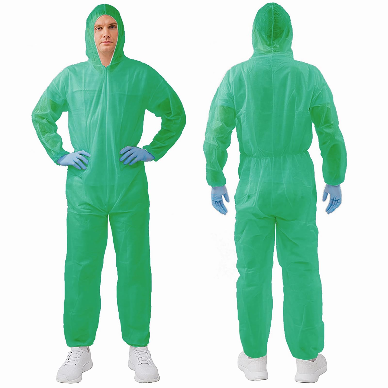 Hazmat Suits,10 Colors Options Disposable Protective Coveralls, Paint Suit with Elastic Wrists Ankles and Hood
