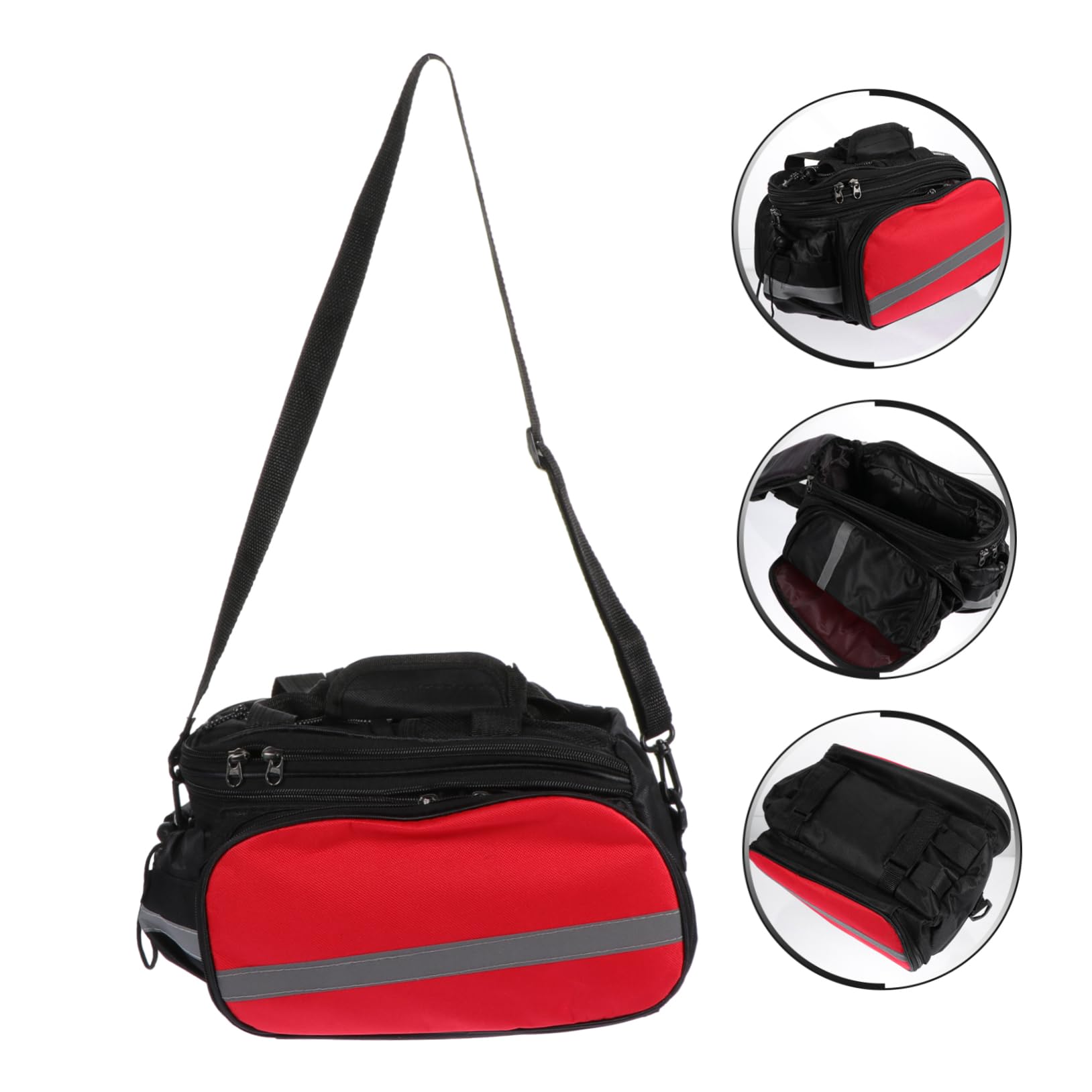 TOYANDONA Borsa Posteriore per Bicicletta, Borsa Portaoggetti Sul Portapacchi, Tessuto Oxford, Grande Capacità, Striscia Riflettente