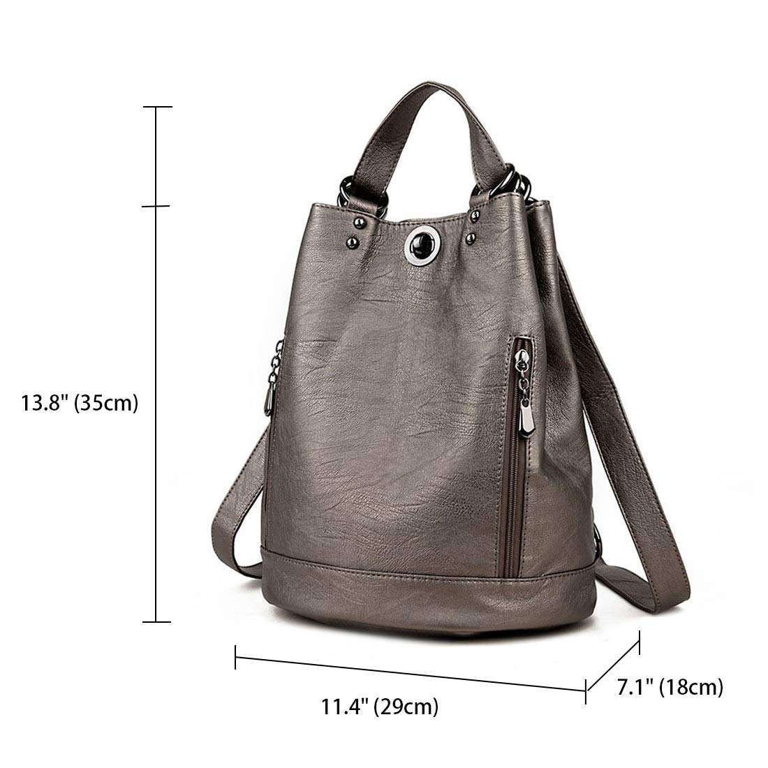 DEERWORD Donna Borse a Zaino Borsa a Zainetto Elegante Tracolla Zaini Firmate Marca Zainetti Antifurto PU pelle 5255 1 pz