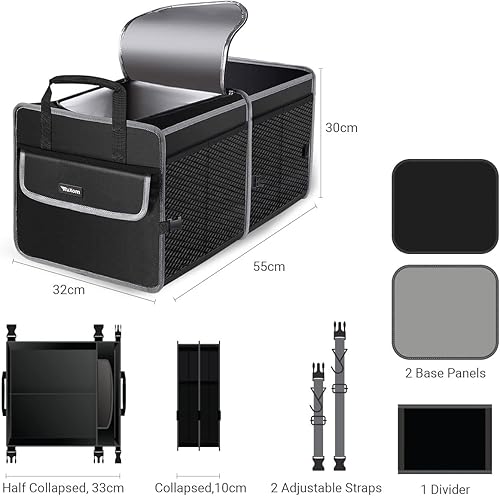 Miniatura 4 de Coverland Organizador de maletero de coche con refrigerador, contenedor plegable aislado para almacenamiento de asiento delantero o trasero, mini