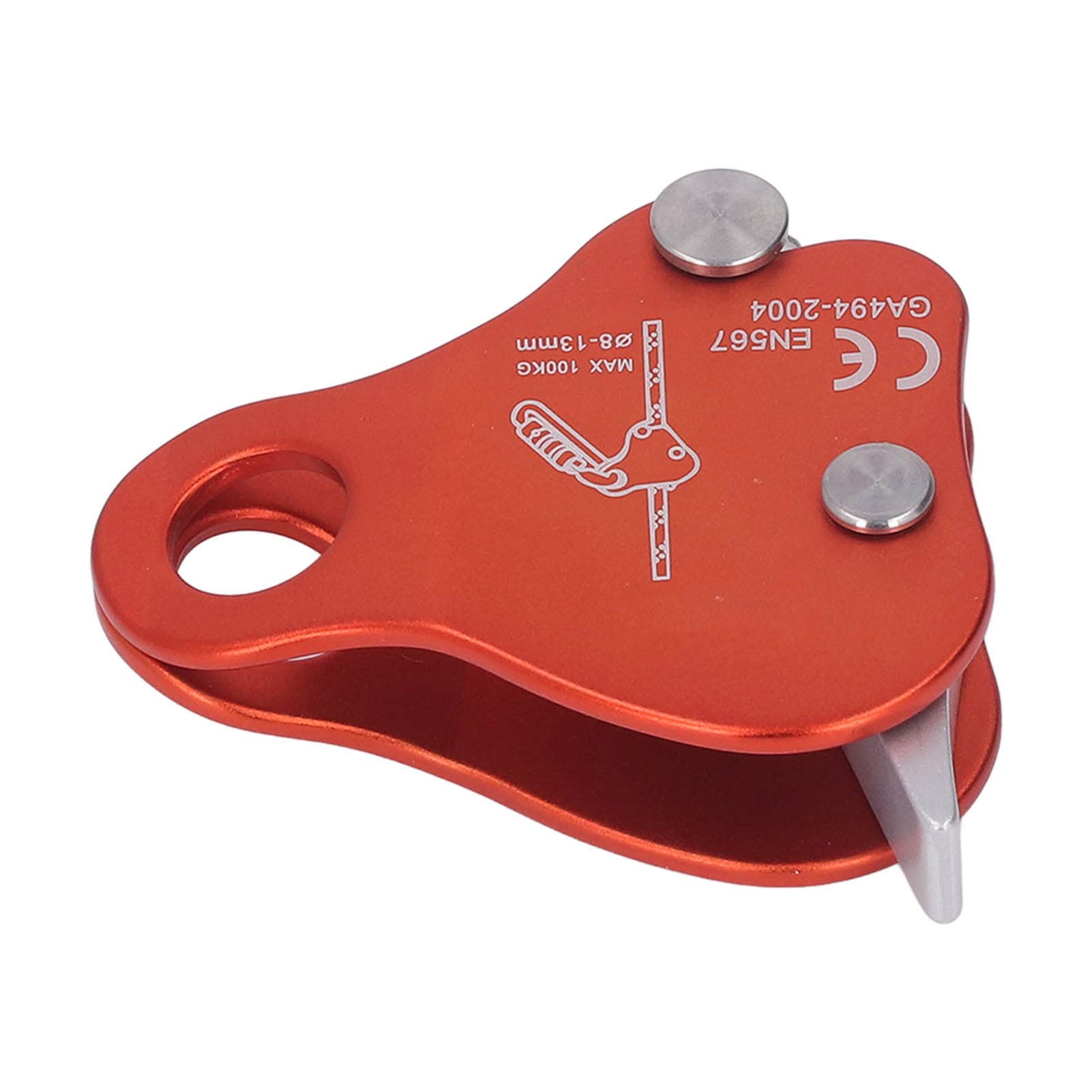 Kletterseilgreifer aus Aluminiumlegierung - Selbstsichernder Klettersteigklemme f¨¹r 8-13 Mm Seile, Professionelles Klettern im Freien, Orange Design, Sicherheitsklemme f¨¹r Outdoor Activities