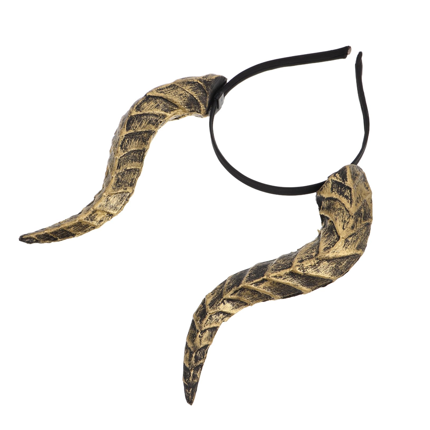PRETYZOOM 4 Stück Halloween Horn -Kopfbeschriftung kopf Dämon Kostüm Haarzubehör Halloween Kostümzubehör Gothic Hörner Stirnband Dämonenkrone Ochse Kostüm Stirnband Dämon Pu Golden