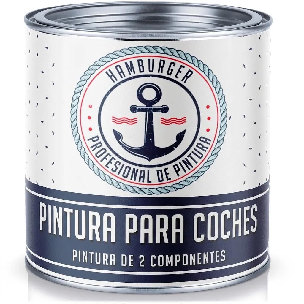 Pintura para coches 2K brillante blanco RAL 9010 Capa de acabado - Alta cobertura - Protección antioxidante - Resistente a arañazos e impactos (2,5 L) Hamburger Lack-Profi