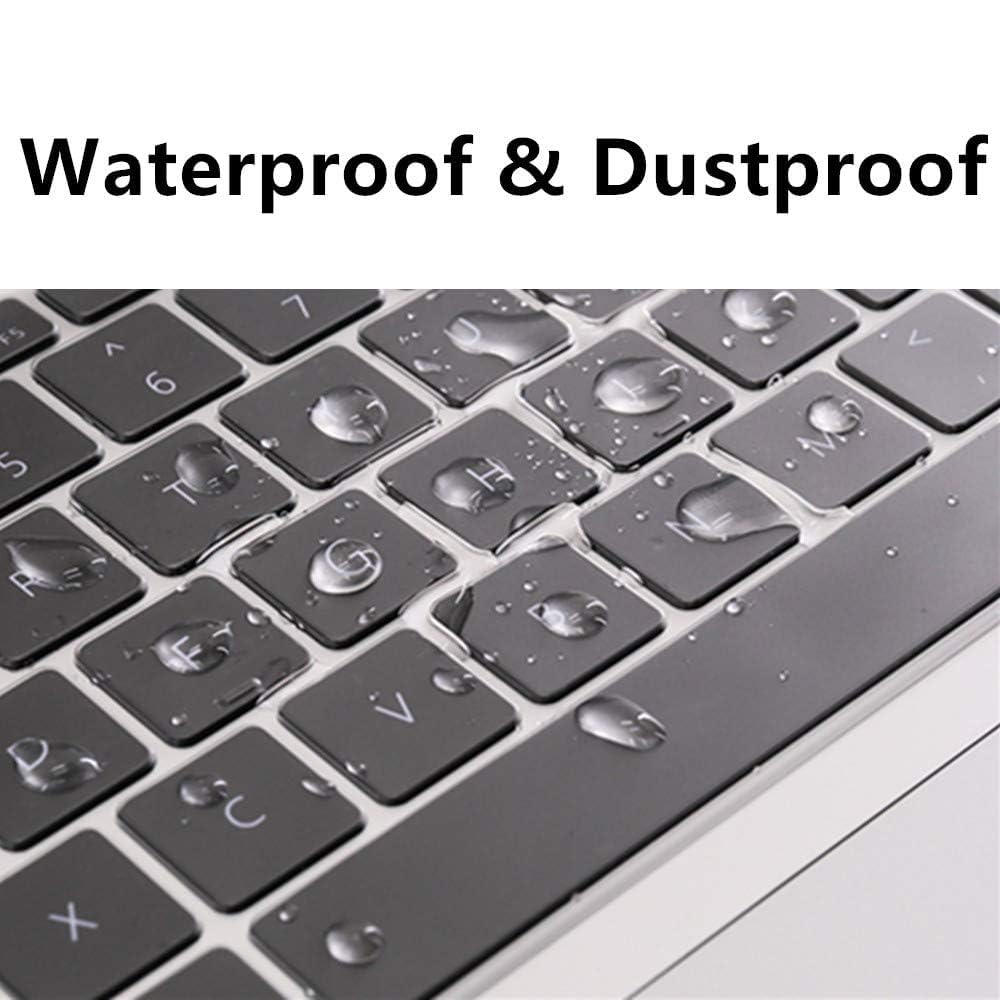 Se7enline MacBook Pro 13 inch & MacBook Pro 16 inch Keyboard Cover 2019/2020/2021/2022 Silicone Skin Protector for MacBook Pro A2141/A2289/A2338 M1 M2/A2251 Touch Bar UK Layout, Frost Transparent — view 3