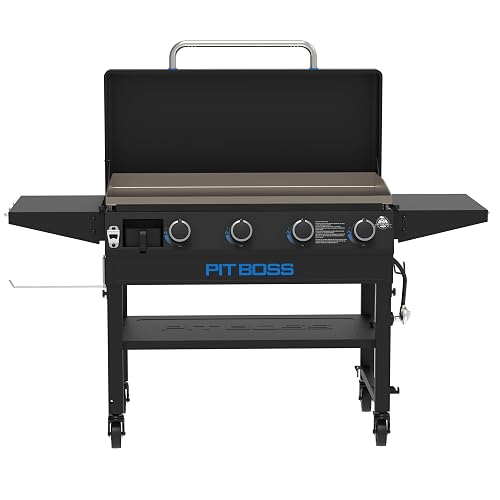 Pit Boss 4-Burner Propane Gas Deluxe Fold & Go Portable Griddle Grill with Hard Cover, 753-Sq. In. (37' L x 20' W) Cooki