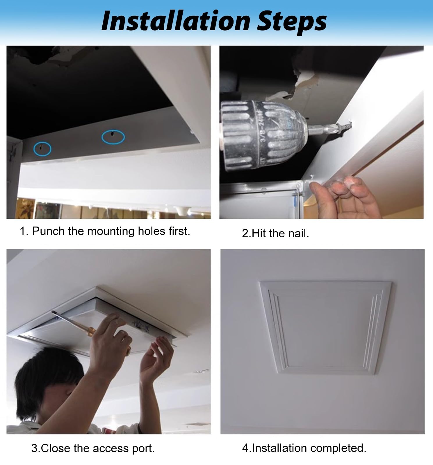 Sportello Ispezione Porta di Accesso Grigia con Chiusura a Sfioramento, Pannello di Accesso per L'ispezione Della Porta a Scomparsa del Muro a Secco, Porta di Accesso Ai Sistemi di Sicurezza(45x80cm(1