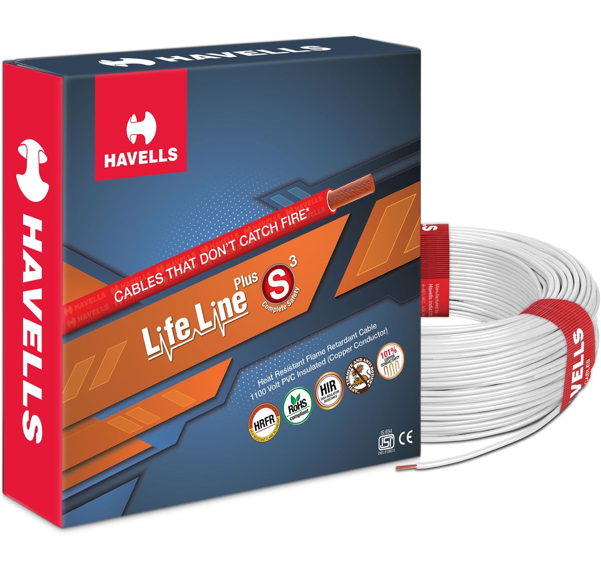 Havells Life Line Plus S3 1 sq mm PVC HRFR Cable (White) (WHFFDNWL11X0)-image-21