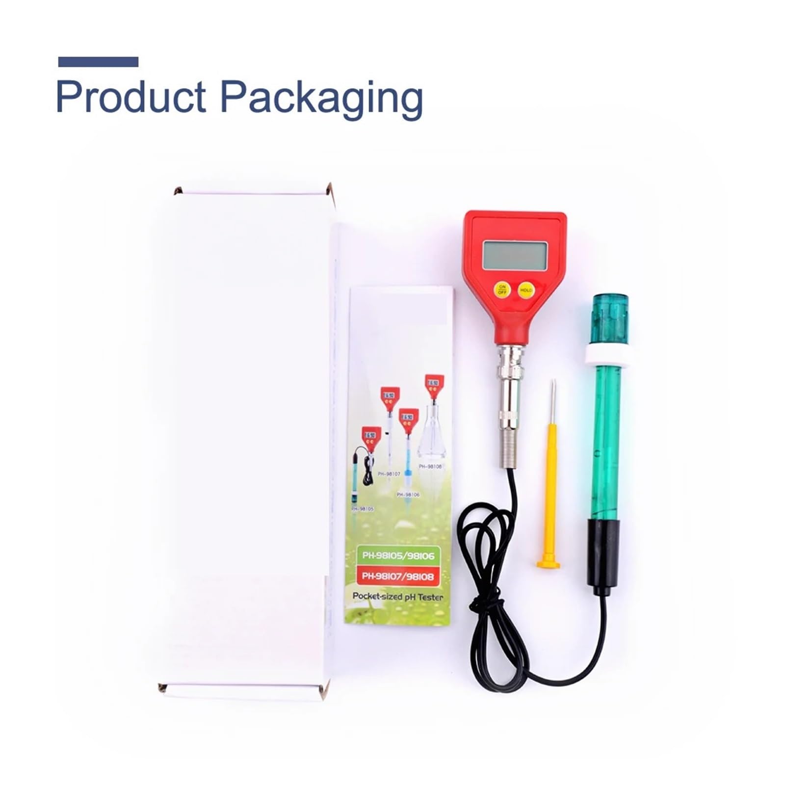 Medidor digital de pH PH-98105, analizador alta precisión, probador ATC for acuarios, hidroponía y laboratorios,Monitoreo preciso