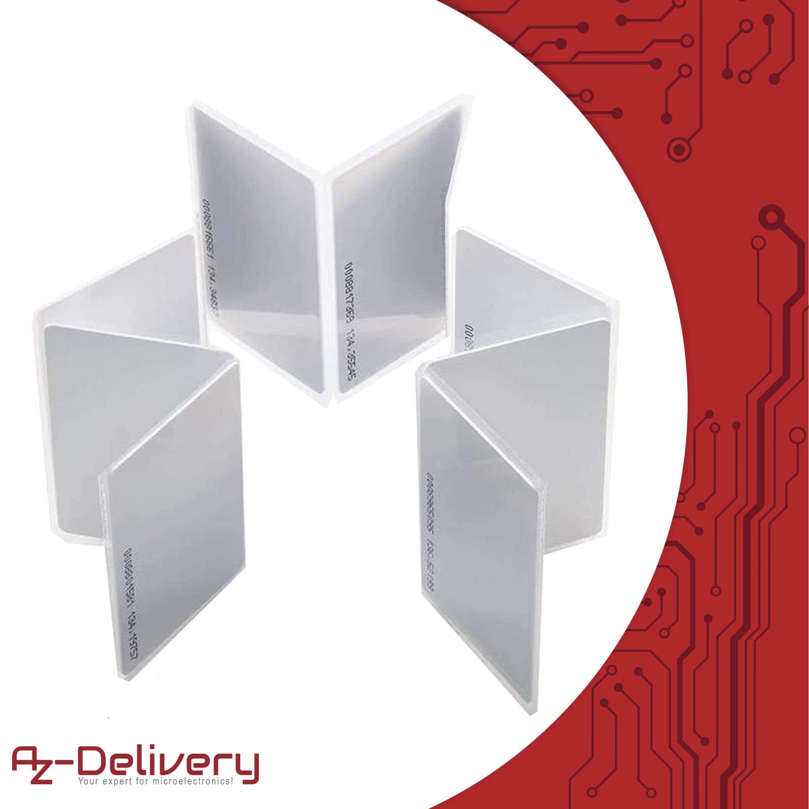 AZDelivery RFID Tarjeta Llave 125 kHz Blanco Numeradas 10 Stk Compatible Arduino