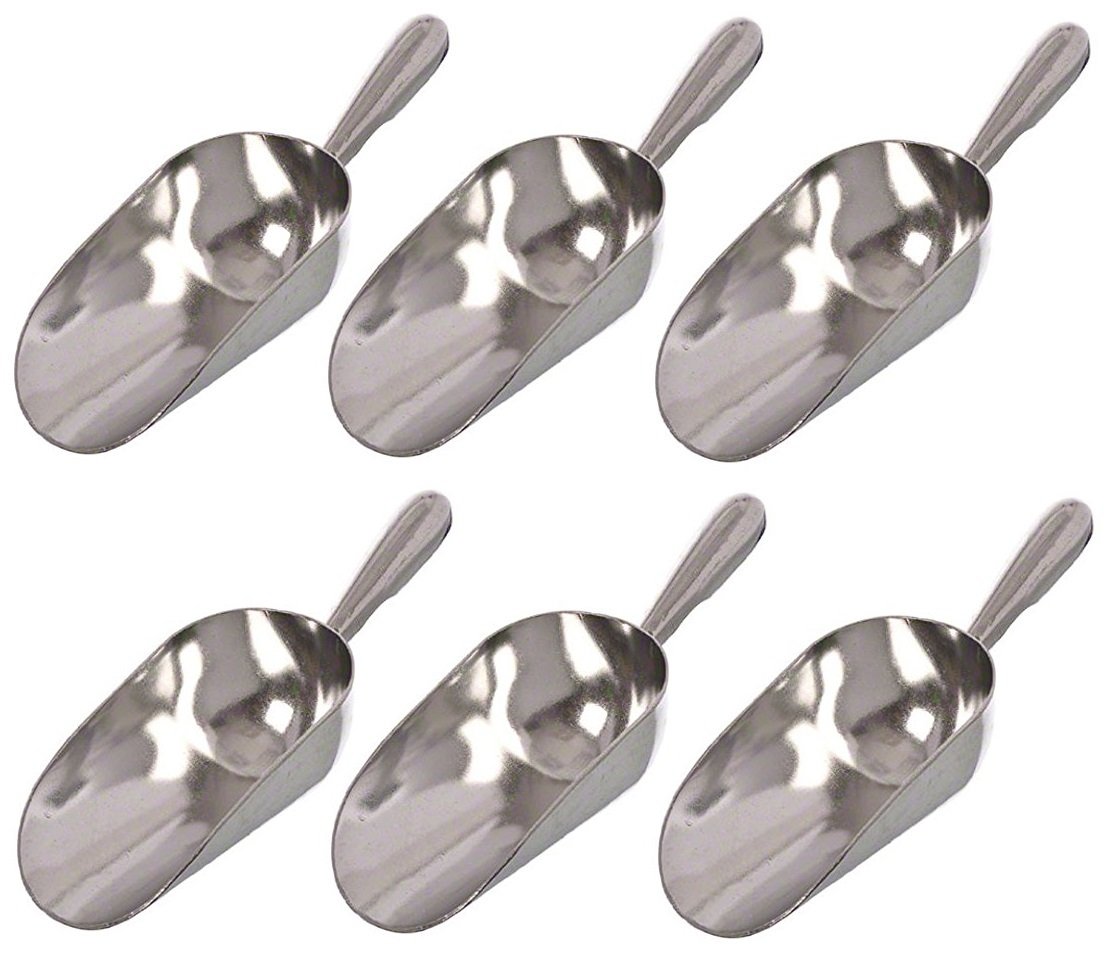 5 oz. Cast Aluminum Scoop with Contoured Handle - Set of 6