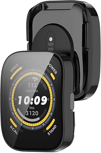 Miniatura 2 de Protector de pantalla diseñado para Amazfit Bip 5 con película de vidrio templado, parachoques de policarbonato duro, cubierta completa, accesorios