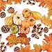 Produktbild Thanksgiving Dekoration Set, 128 Stück künstliche Ahornblätter, kleine Eicheln, Tannenzapfen und Kürbis für Herbst, Halloween Home Draussen Party Dekoration